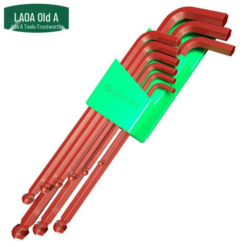 LAOA 9-Piece Extra Long Ball-End Metric Hex Key Set