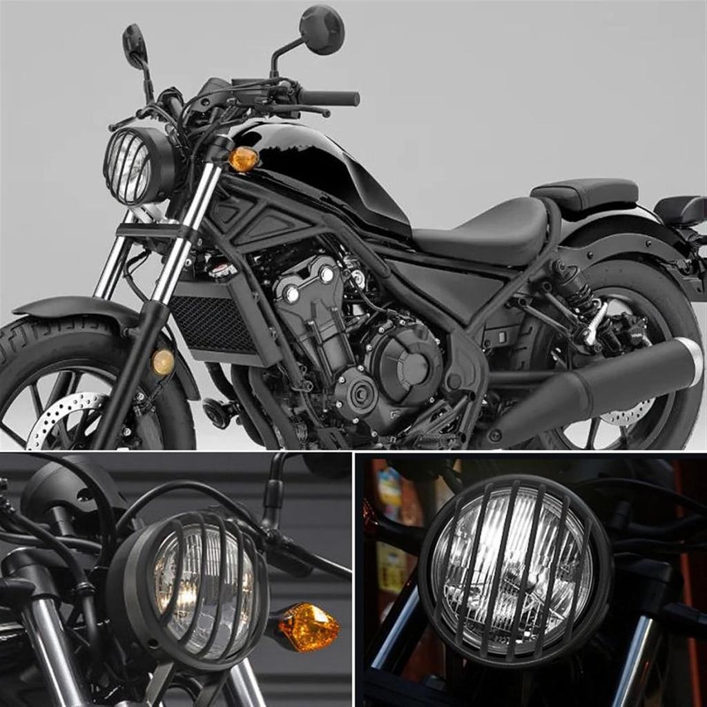 BAFAFA Headlight Protector Grille for Rebel & CMX500 (2017-2023) & CMX1100 (2020-2023) Motorcycle Front Headlight Grill Cover, Black