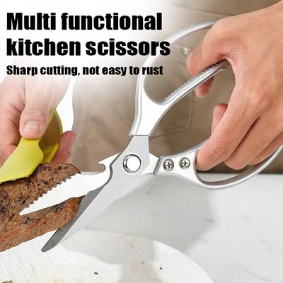 Tesoura de Cozinha Multifuncional de Aço SK5 para Matar Peixe, Tesoura Poderosa para Ossos de Frango e Tesoura para Alimentos de Churrasco