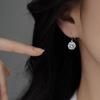 New 925 Sterling Silver Round Zircon Earrings Personality Charm Simple Style Earrings Birthday Gift for Women Exquisite Jewelry