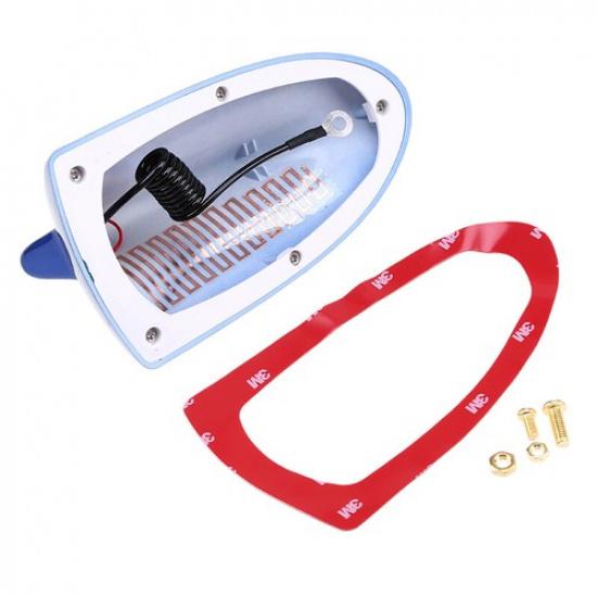 Blue Car Shark Fin Antenna Votex Stereo Cover Car Signal Radio AM/ FM Aerial AC