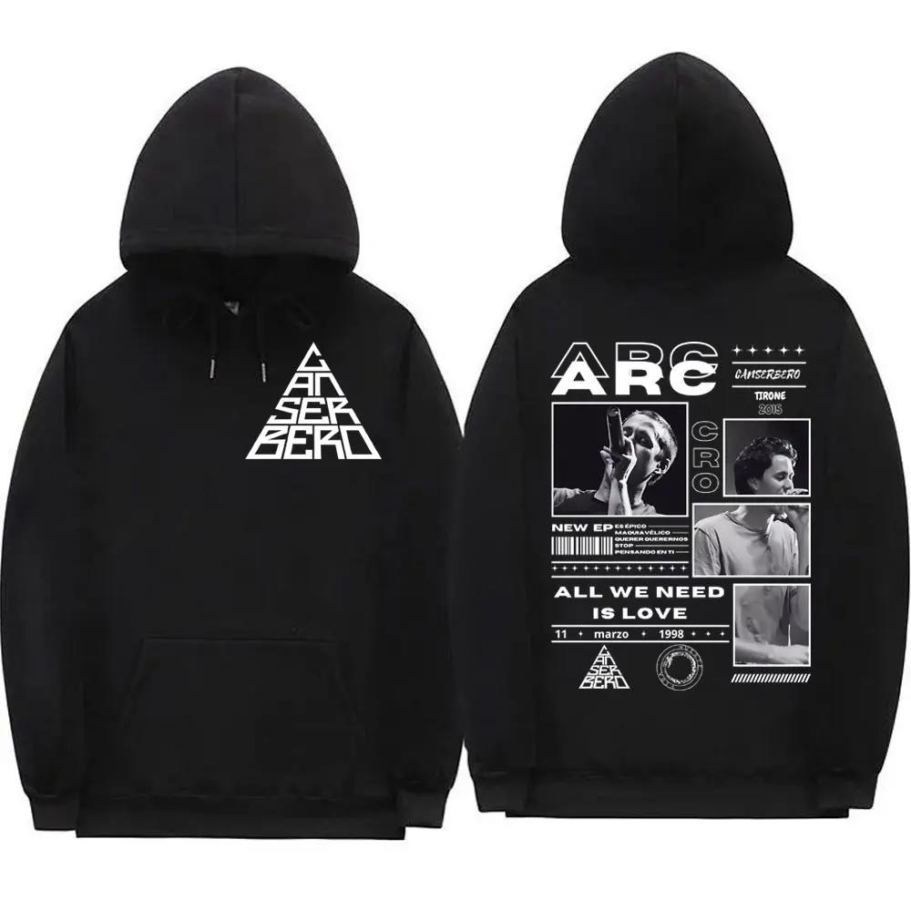 Canserbero All We Need Is Love limited edition printed men's retro hip-hop sweatshirt adult autumn and winter warm pullover