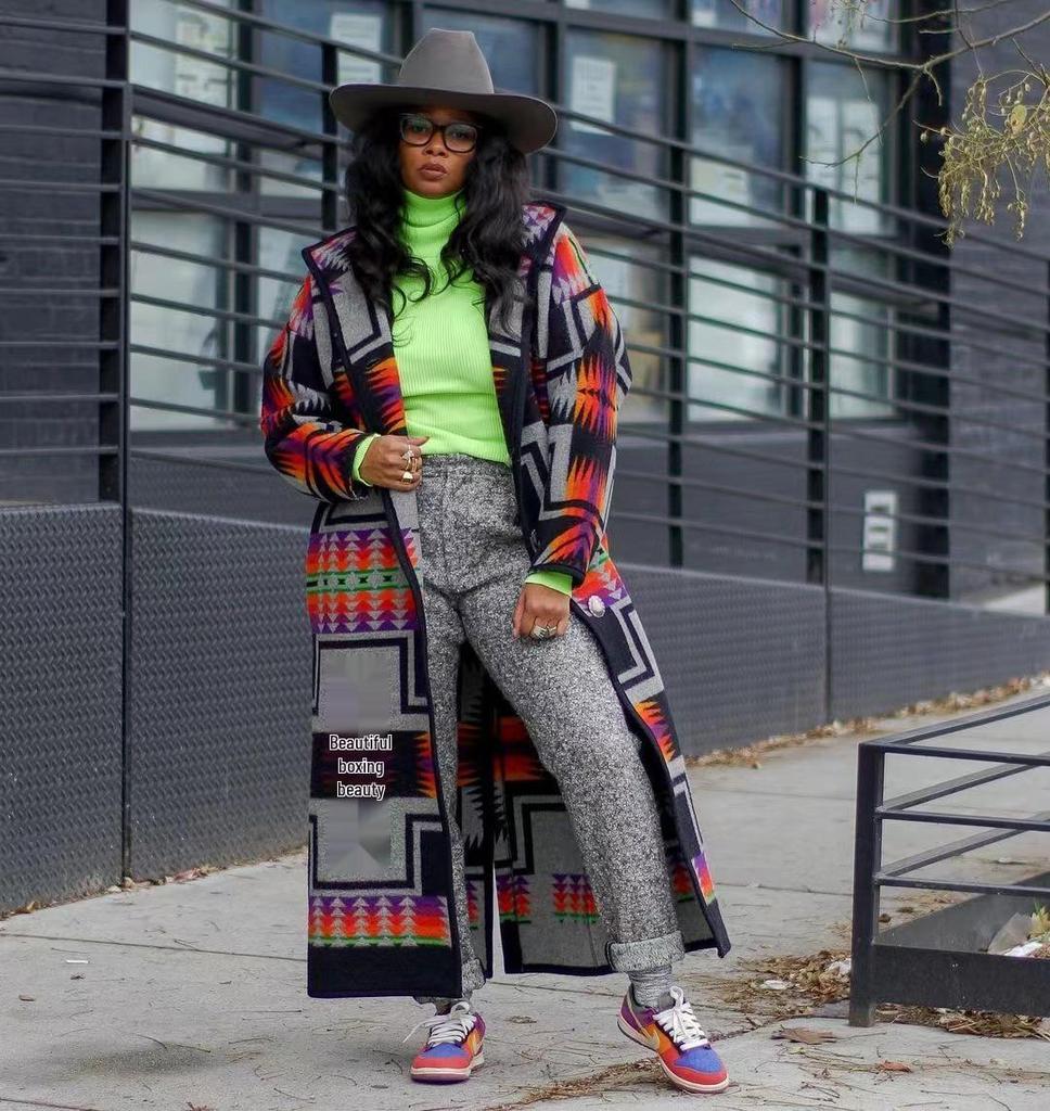 2025 Herbst/Winter Damen Nischendesign Langer Windbreaker