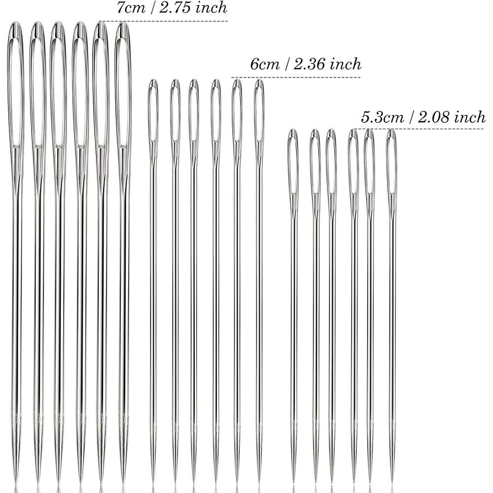 New 3 Sizes Large Eye Darning Crochet Aluminum Silver Knitting Crochet Set Weaving Crochet