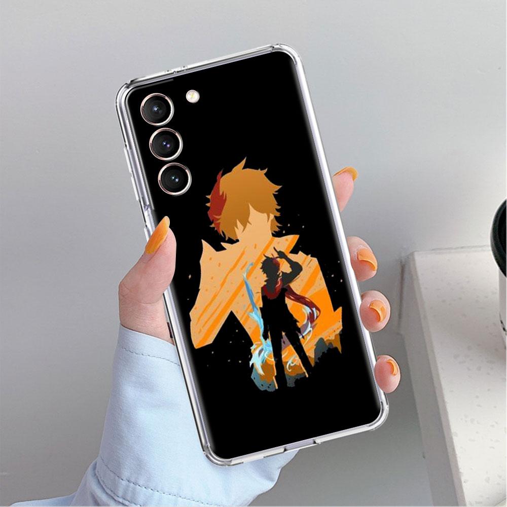 Anime Genshin Impact Clear Case For Samsung Galaxy S22 S20 FE S21 S10 S9 Plus Note 20 Ultra 10 Lite Transparent Phone Shell