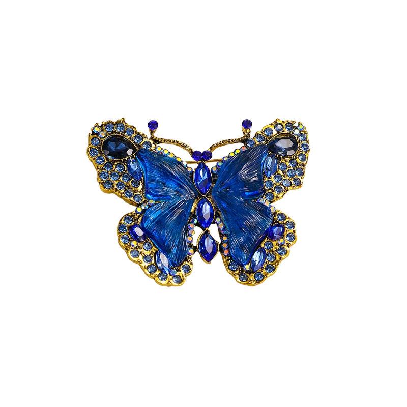 1PC Clothing Pin Colorful Jewelry Gifts Luxury Rhinestone Brooch Vintage Crystal Butterfly Brooches For Women Girls
