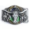 Western Cowboy Ethnic Style Bull Head Enamel Belt Buckle