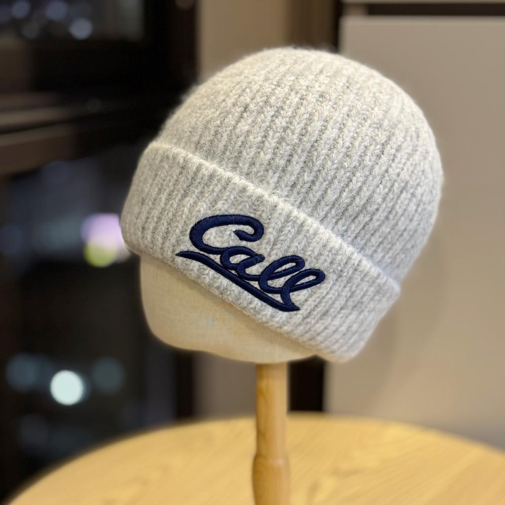 New Embroidered Letter Knitted Hat for Women Autumn and Winter Street Warm Woolen Hat for Students Thickened Ear Protection Hood Cold Hat