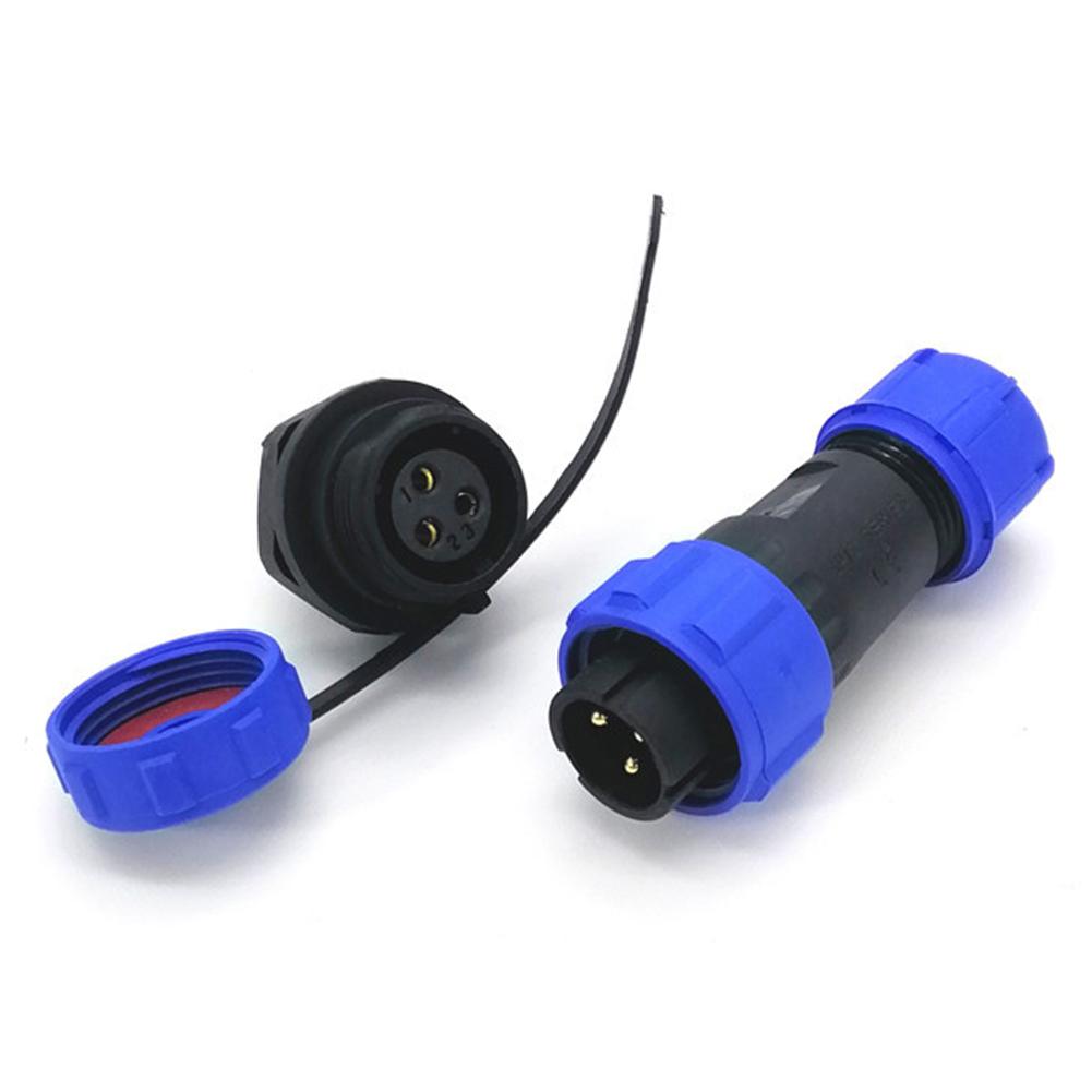 2PCS SP13 3PIN IP68 Waterproof Aviation Connector Panel Mount Header and Socket