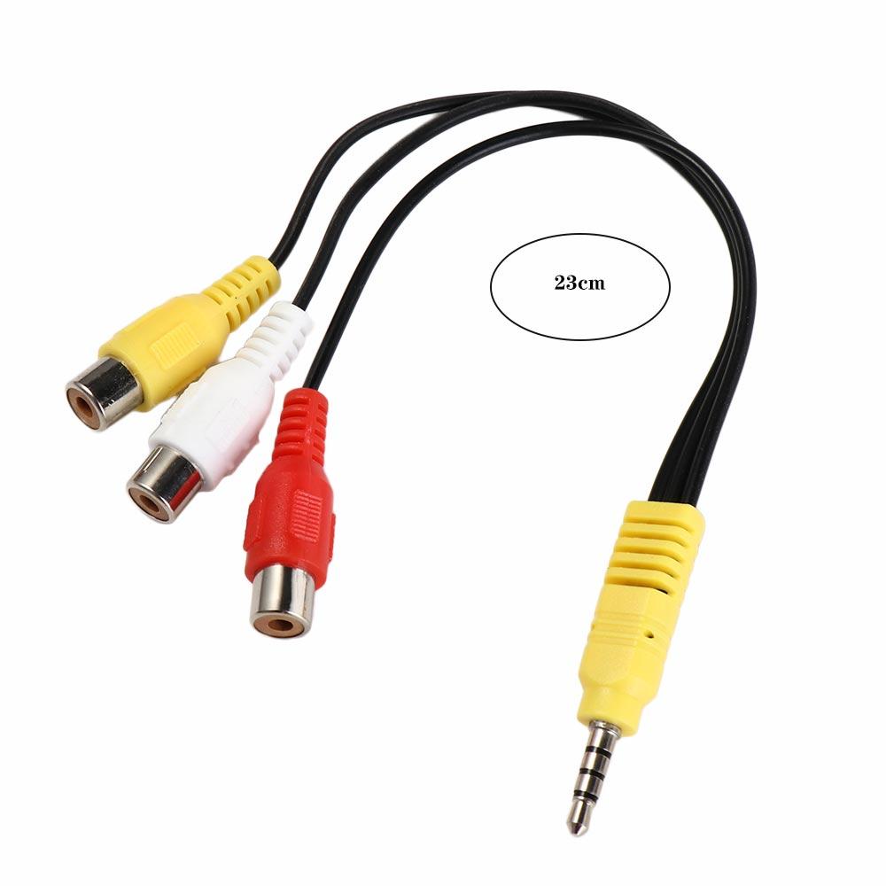 3 RCA Female RCA Cable Stereo 3.5mm Aux Male Durale AV Adapter Cable  Audio Video AV