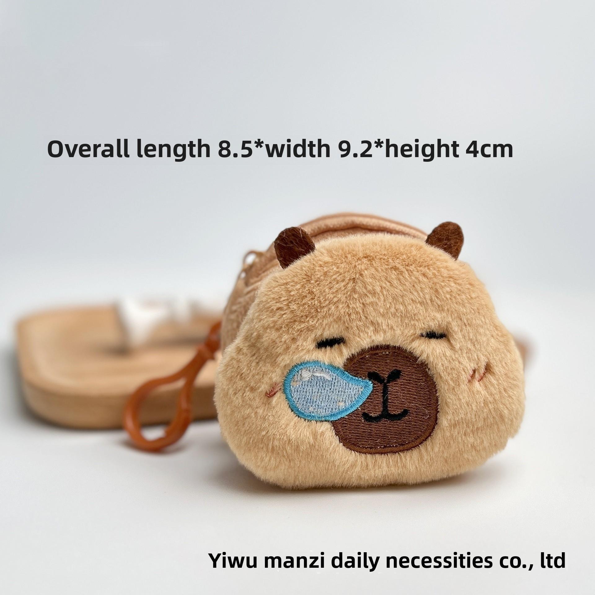

Новый креативный аниме-кошелек Capybara Plush для монет, модный кавайный мини-кошелек для монет, круглый мультяшный кулон с сумками 1PCS