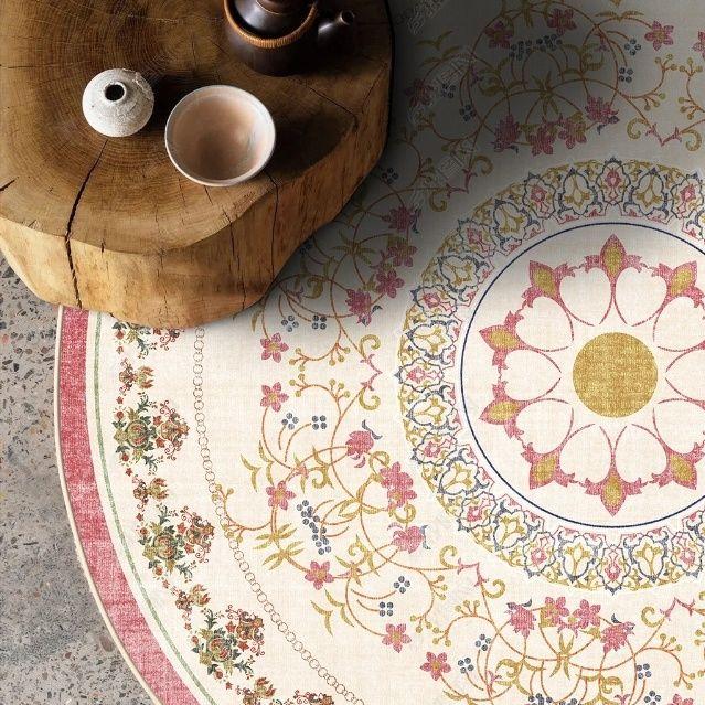Living Room Circular Carpet French Light Luxury Coffee Table Sofa Cushion Bedroom Bedside Carpet Study Floor Mat