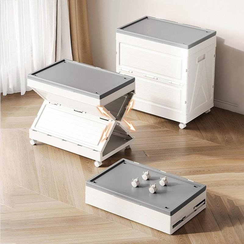 Folding Storage Box Wheel Drawer Boxes Multifunctional Large Plastic Organizer Case Modern Household Moving Bedside Cabinets