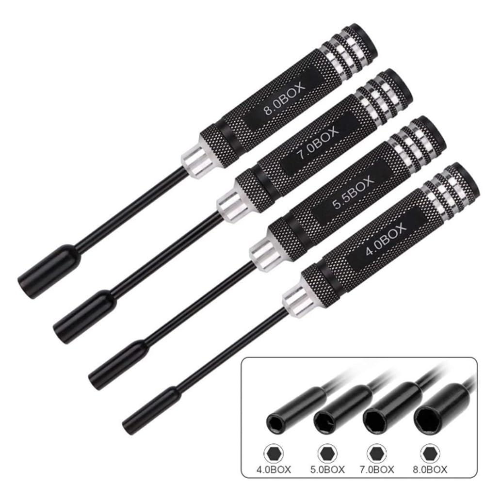 Hex Nut Hex Driver Hex Socket Nut Precision Nut Driver Hex Socket Nut Driver for Model Airplane Repair Driver, Wrench, Driver, Set, (4.0mm, 5.5mm,