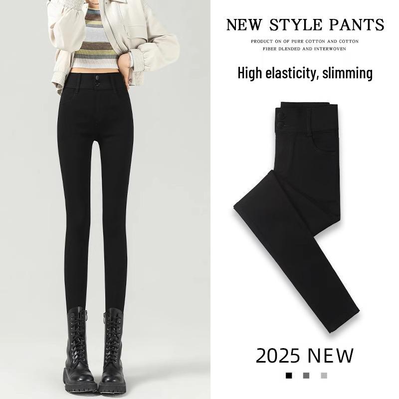 

Женские черные леггинсы скинни с высокой талией - 2025 Моделирующий стиль 2XL suitable for 116-125 jin