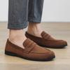 Autumn Suede Loafers Man Large Size 45 Comfort Flats Men Slip-on Casual Shoes Retro Brown Moccasins For Men Driving Footwear