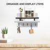 Wall Mounted Wooden Key Holder Floating Shelf Clothes Storage Rack Coat Hook  Home Decor