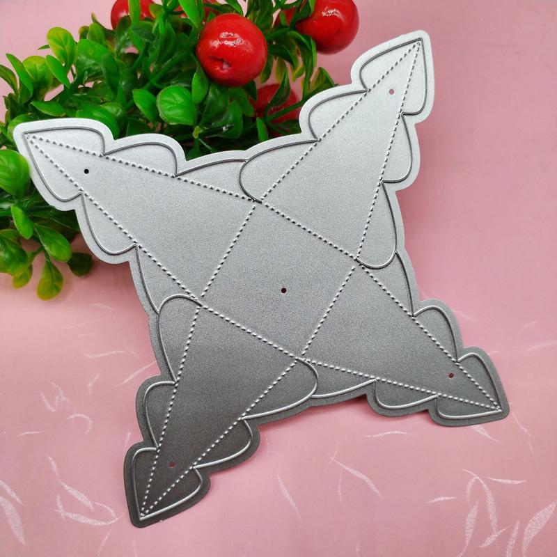 Triangular Gift Box Paper Art Metal Cutting Dies Craft Embossing Stamps for Card Making Decor Scrapbooking Stencil