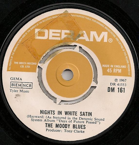 

7inch Record MOODY BLUES - Nights In White Satin DM161 Deram 1972 UK Rock Used