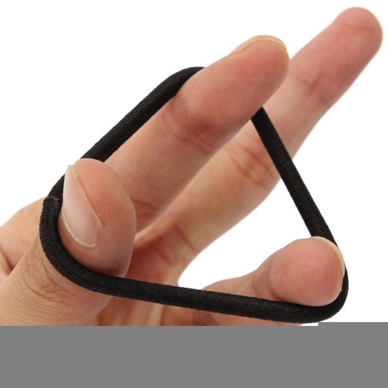 50pcs Women Elastic Ponytail Holder Black Hair Ropes