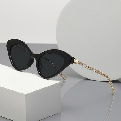New Fashion Sunglasses Personalized Metal Chain Legs Sun Glasses Camping Trendy Retro Ideal Gift Triangle Frame Sunnies