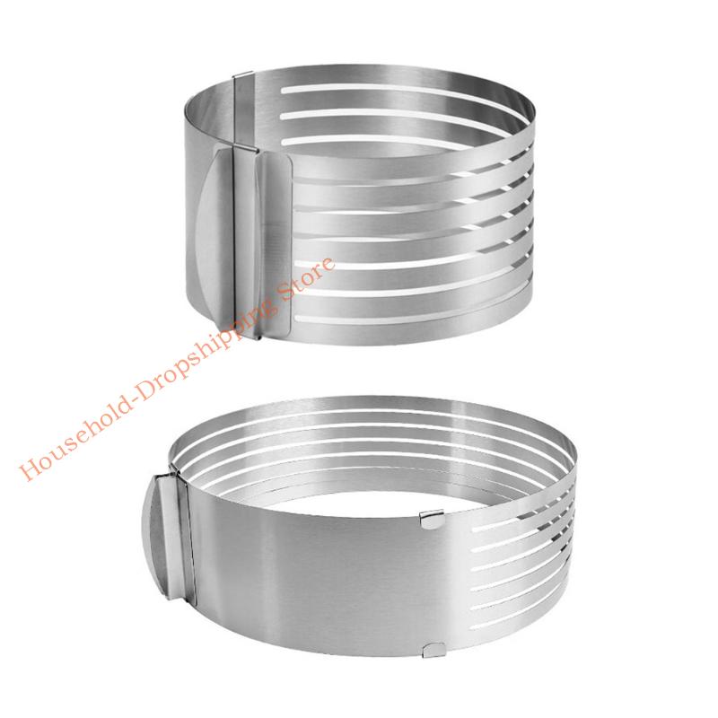 85AD Round Mousse-Mould for Cake-Decor Cake Leveler-Slicer Adjustable Round Cake Cutter Rings Stainless Steel Cake Slicing