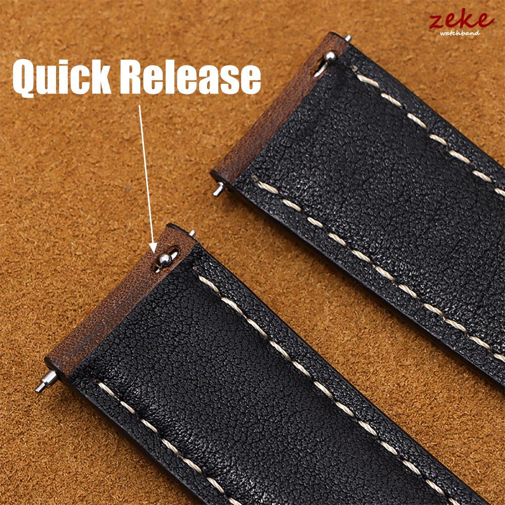 Cowhide Leather Watch Strap Butterfly Clasp Quick Release Bracelet 14/16mm 18mm 20mm 22mm 24mm for Samsung Galaxy Watch 7/6/5/4