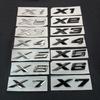 Adesivi Emblema Posteriore Compatibili BMW Serie X: X1, X3, X4, X5, X6, X7 - Argento Brillante/Nero Sostituzione