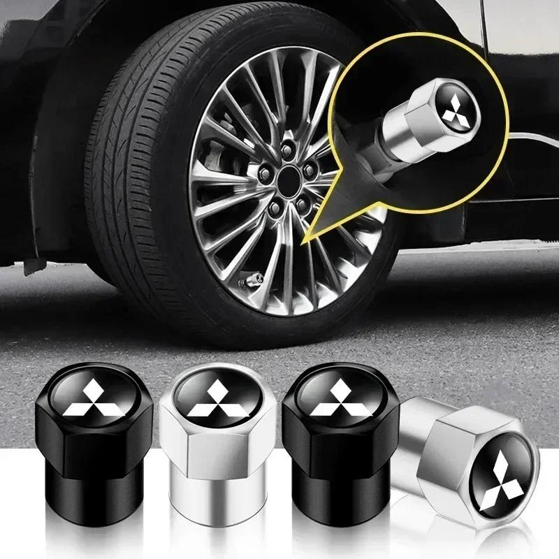New 4Pcs Car Wheel Tire Valve Caps Air Stem Covers Accessories For Mitsubishi Pajero Outlander XL Montero Lancer Triton l200 GT