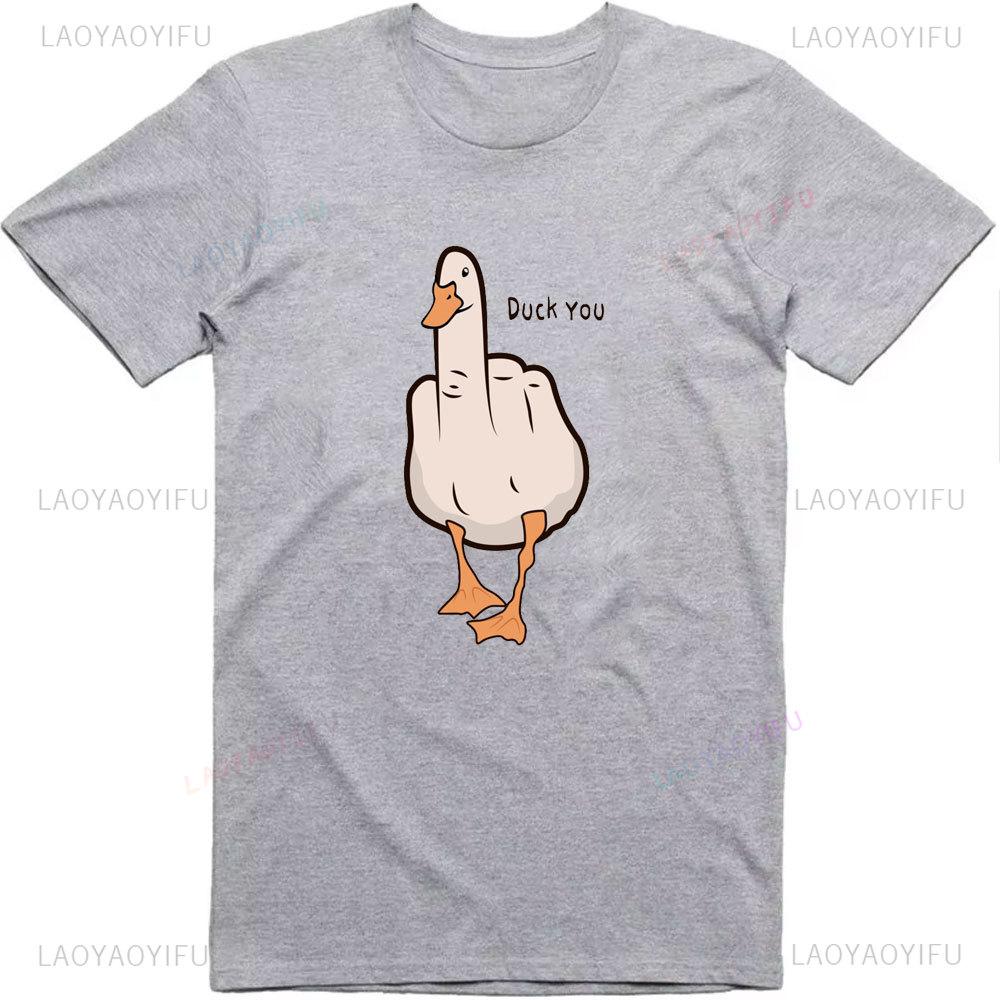Mens Funny T-Shirt Rude Seagull Design Regular Fit Tee Women Men 3D Print Cartoon Graphic T-Shirts