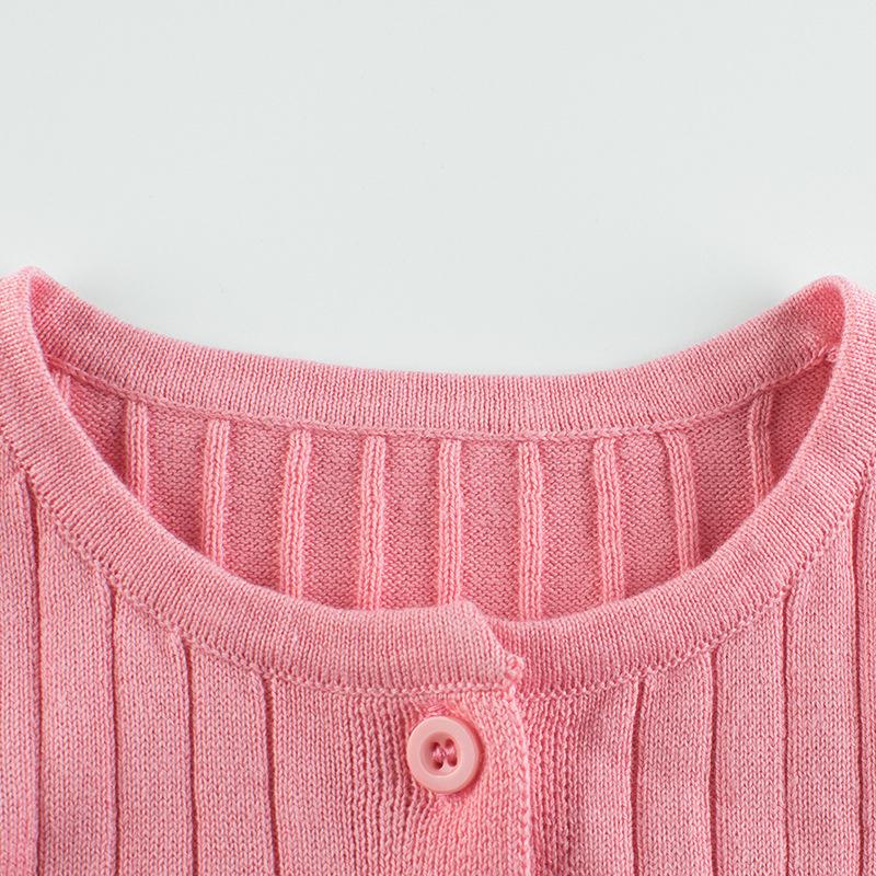 High Quality Girl's Cardigan Sweater Children's Solid Color Knitwear Baby Clothes