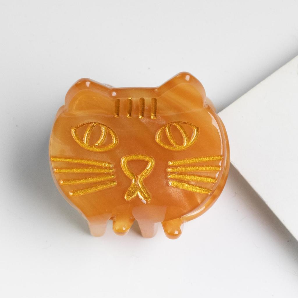 Bamboo Yao Jewelry: Cute Kitten Acetate Hair Clip - Cartoon Cat Acrylic Accessory