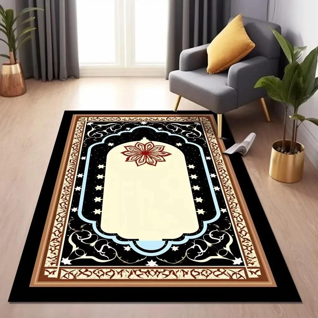 Islamic Muslim Qibla Carpet Living Room Bedroom Lounge Bedside Floor Mat Home Decoration Water-Absorbent Anti-Slip Carpet