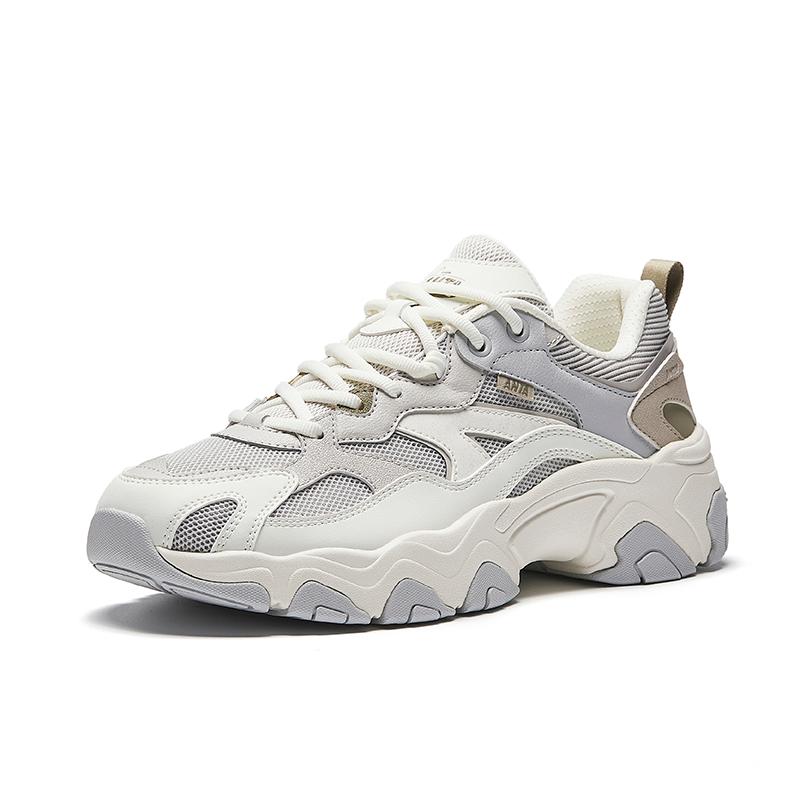 Anta Retro Comfortable Slip Resistant Durable Low Top Casual Shoes Men sneakers Gray White 912448809-1