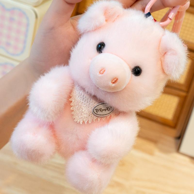 1Pc 13cm Lovely Duck Frog Raccoon Fox Plushie toy Cartoon Panda Dinosaur Elephant Pendant Plush Toys Birthday Decor Gift