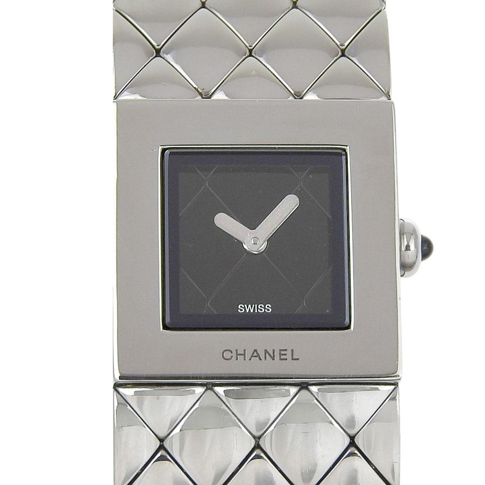 

CHANEL Matelasse Watches H0009 blackDial Stainless Steel Quartz Analog display Women Used