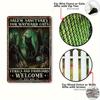 1pc Gothic Black Cat & Magic Mirror Metal Wall Art Rustic Iron Decorative Plaque with "Salem Sanctuary for Wayward Cats" Text