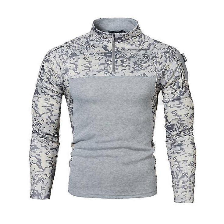 Men's Half Zip Pullover Long Sleeve Camo Army Sweatshirt