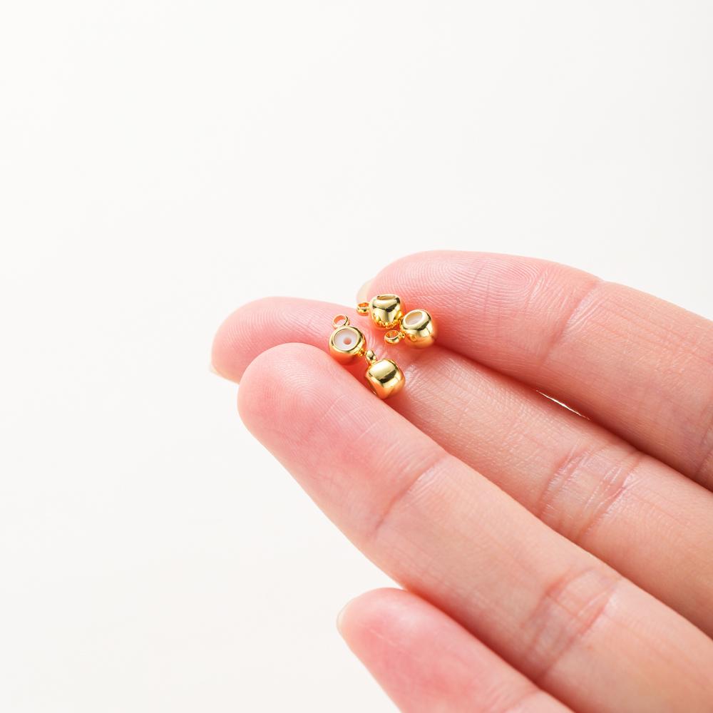 10pcs 14K 18K Real Gold Plated Stopper Adjusting Bead With Ring Sillicone Fixed Bead For DIY Jewelry Necklace Bracelet Making