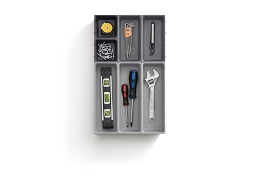 Joseph Joseph Drawer Storage Trays, Gray, Blox Silicone, 85199, 7-Piece Set [Authentic]