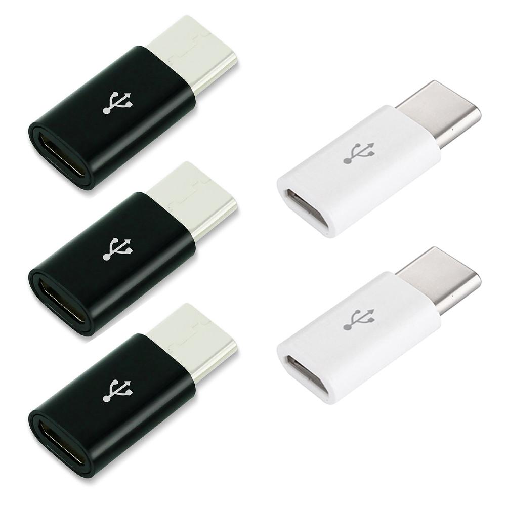 1PCS/5PCS Micro USB Female To Type C Male Adapter Mobile Phone Android Converter Micro-B To USB-C Data Cable Connector