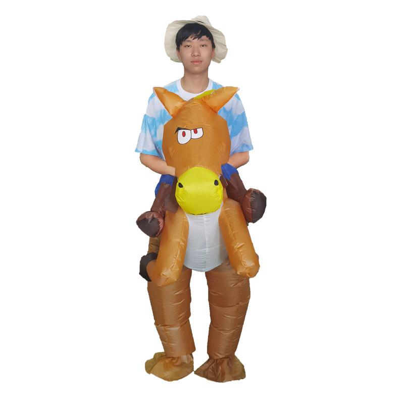 Adult Western Cowboy Horse Inflatable Clothing Cartoon Human Puppet Clothing Big Tail Horse Inflatable Clothing Straight Out