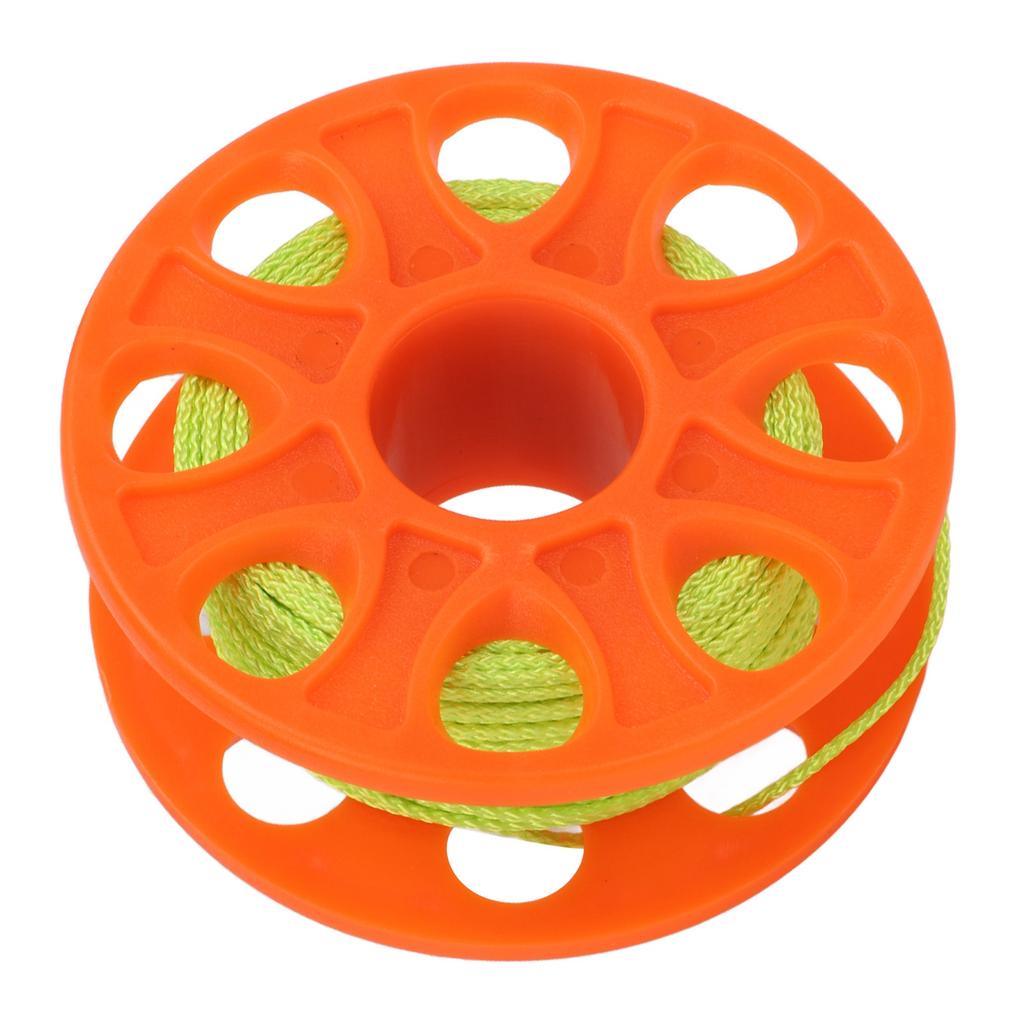 Diving Finger Reel Scuba Reel with Double End Hook 30m Fluorescent Green Line for Underwater Sports Orange