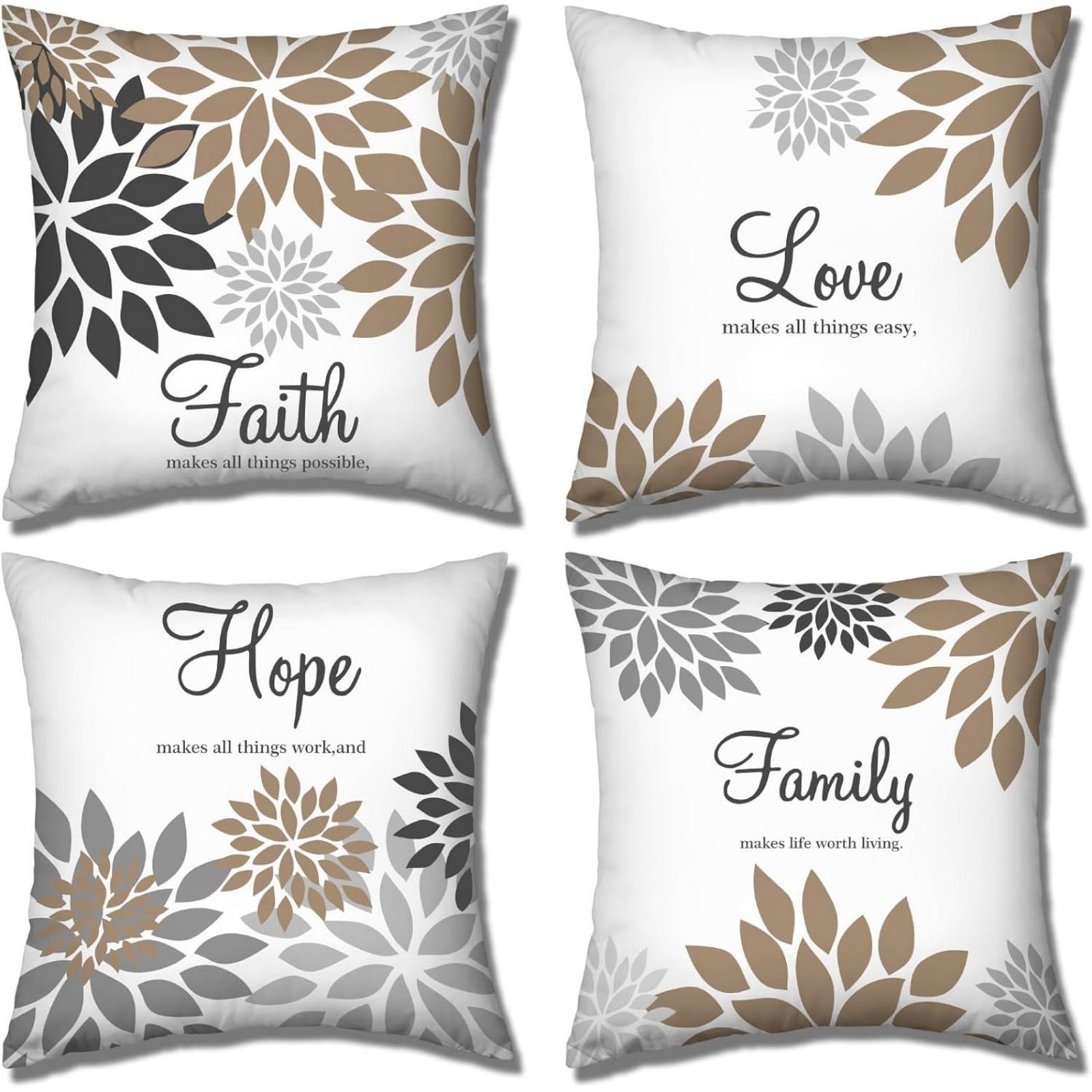 

4*45cm Throw Pillow Cover Set Of 4 Pieces. Geometric Art Single-sided Print. Hidden Zipper Design. Suitable For Sofa, Bedroom And Home Decoration. one size