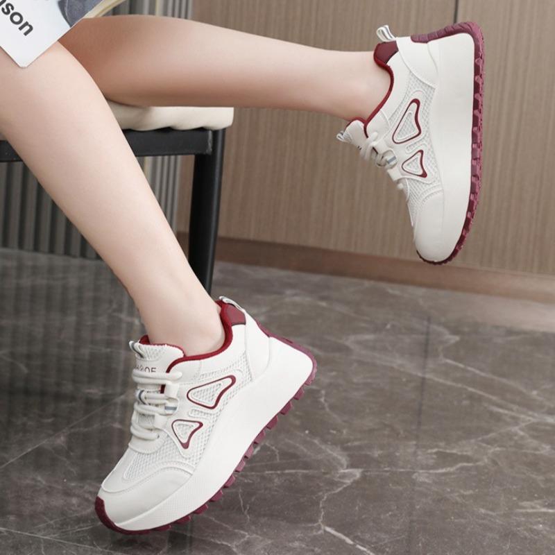 Autumn New Chunky Shallow Women Sneakers Designer All-match Mesh Breathable Casual Vulcanized Shoes Lace-up Female Running Shoes