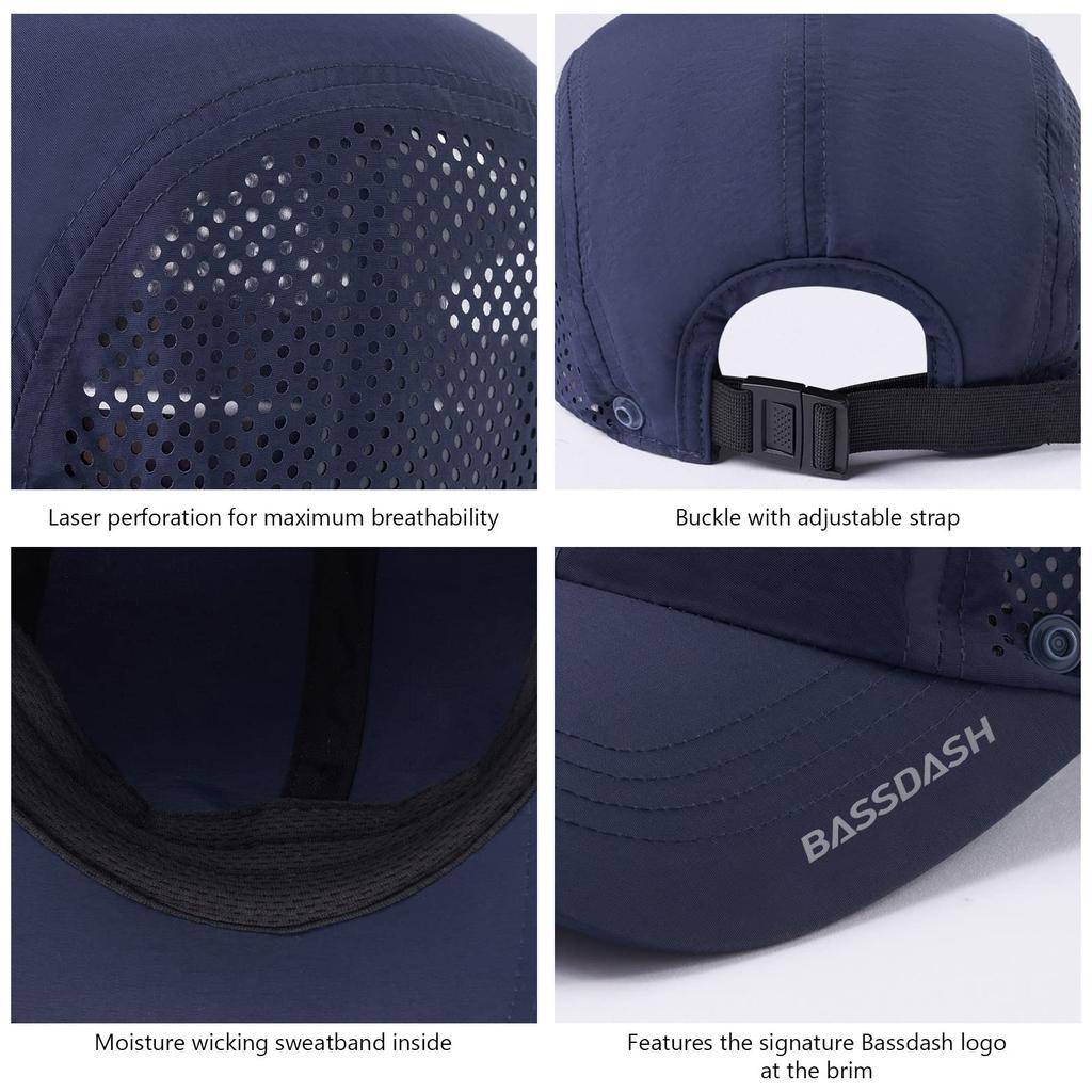 Bassdash Angel-UV-Baseballkappe für Herren und Damen Schnelltrocknende Mütze, Leicht, Schutz,