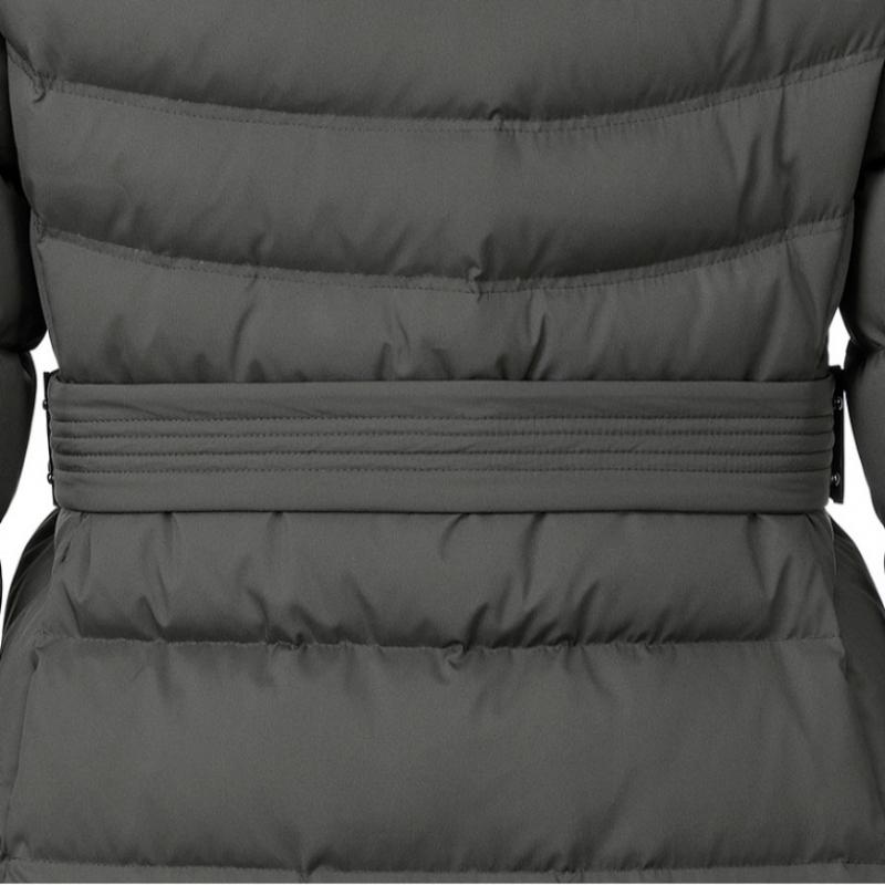  Mountia  Women S Fox Fur Belted Long Padding Premium Eco Down Khaki