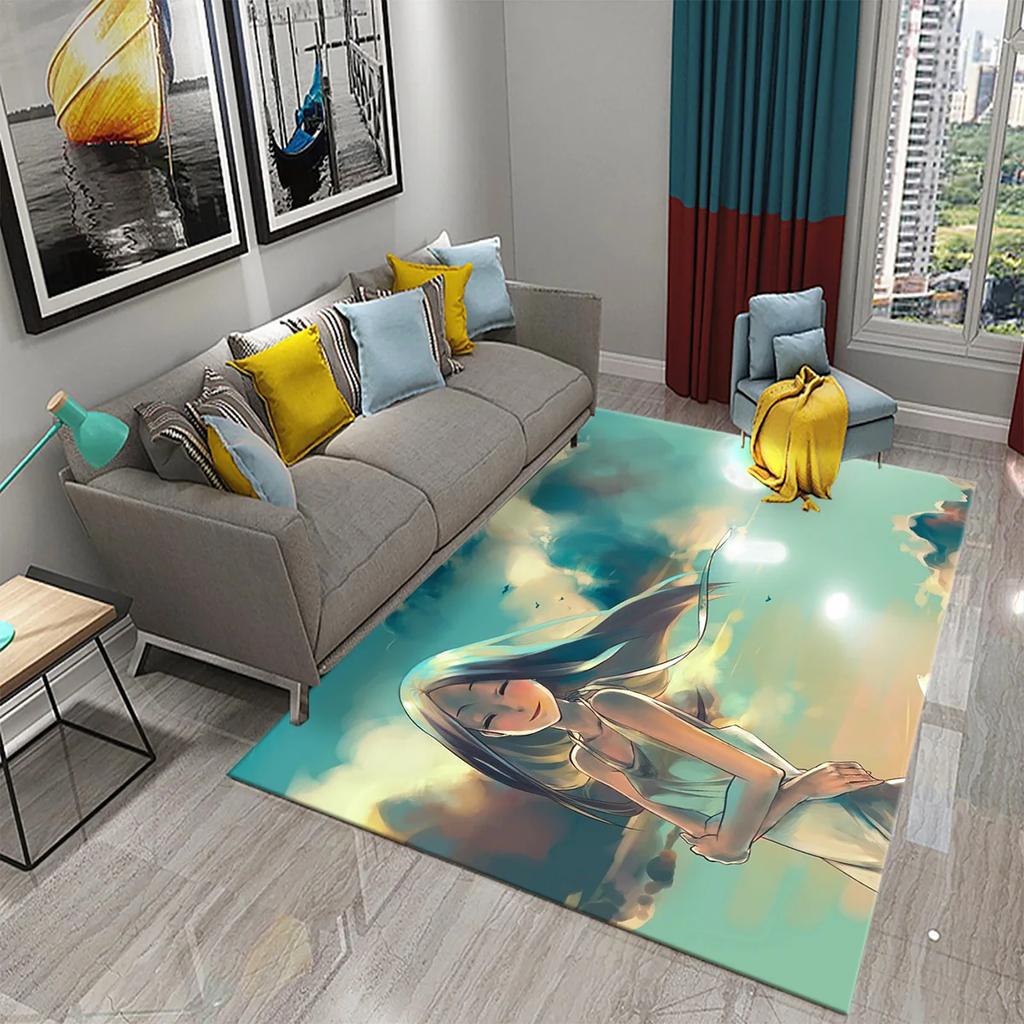 3D Lovely Cute Cartoon Pink Girl Carpet Girl Teen Bedroom Living Room Door Entrance Decoration Rug Bathroom Kitchen Non-slip Mat