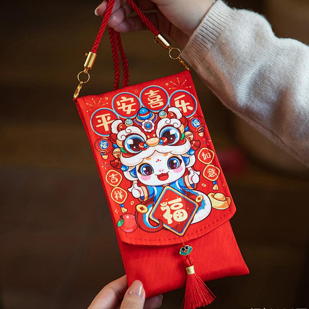 Chinese New Year Lucky Envelopes Traditional Money Packing Bag 2025 Snake Year Red Envelopes  Bonus