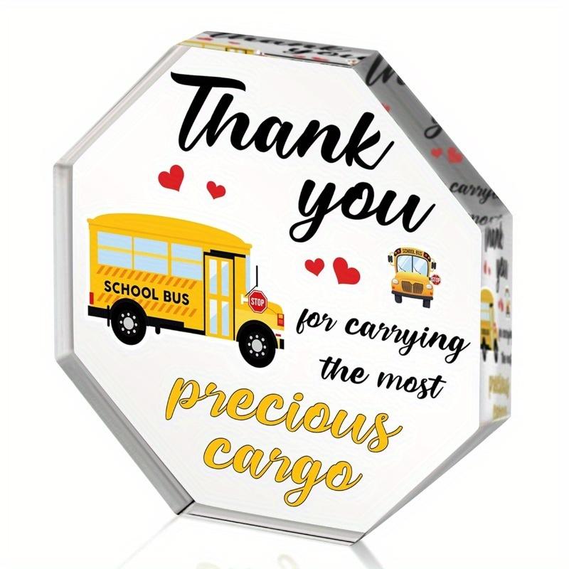 

Bus Driver Acrylic Octagon Plaque – Thank you gift for men/women. Farewell, birthday decor. Appreciation, graduation, desk sign. чистый